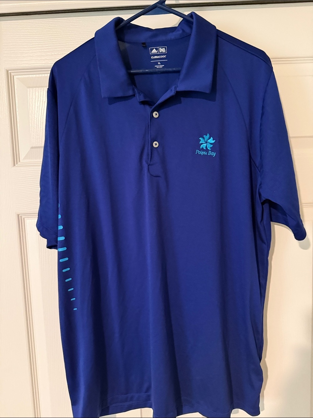 adidas Men’s Royal Blue Polo with Teal Poipu Bay Logo